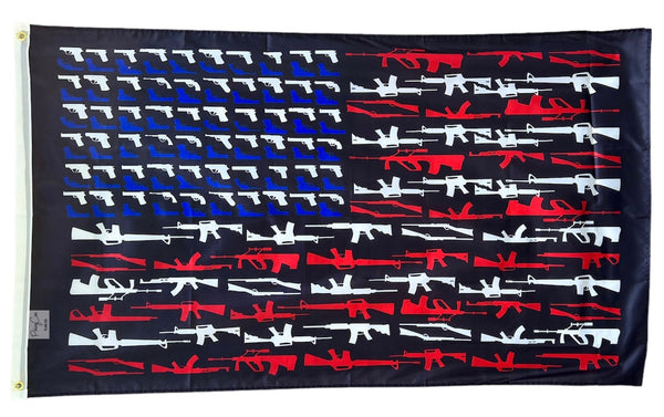 3x5FT Flag American Rifle 2nd Amendment Gun Veterans Banner Trump Guns Patriot