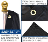 3x5FT Embroidered All Black American Flag US Black Flag Decor Blackout