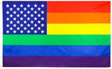 3x5FT Pride LGBTQ American Flag Rainbow Gay Parade Lesbian Equal Love Stars USA