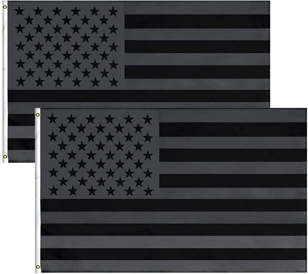 Set of 2 3x5FT All Black American Flag US Black Flag Decor Blackout USA