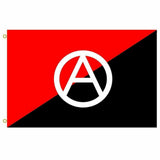 PringCor Anarchist Large 3x5 FT Flag A Circle Anarchy Banner Red Black Resist