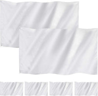 Set 4 Solid White Blank 68D 3x5FT Polyester Flag Banner Art Military School W