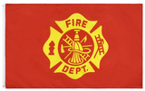 New 3x5 Fire Department Flag FireFighter Red Banner Man Cave Garage Gift Mom Dad