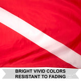 PringCor Diver Down Flag 3x5FT Polyester Banner Navy Nixon Water Swim Scuba USA