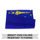 Durable 3x5FT Indiana State Flag Indy IN Indianapolis Gold Torch Hoosiers