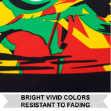 Large 3x5FT Rasta Peace Grafitti Banner Flag Weed Jam Hippie Tie Dye Vertical