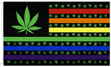 Rainbow Marijuana Pot Leaf USA 3x5FT Flag Banner Weed Hippie Blunt Cannabis Dope