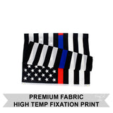 3x5FT Thin Blue Line Police & Thin Red Line Firefighter Honor First Responders