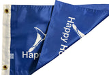 Happy Hour Fish Blue 12"x18" Double Sided Flag Bar Restaurant Cabin Boat 100D