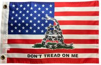Small 12''x18" Flag Don't Tread on Me American Flag Gadsden Boat Car Bike Kayak