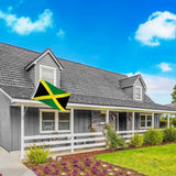 3x5FT Durable Jamaica Flag Jamaican Cross Black Green and Gold