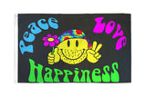 3x5FT Flag Peace Love Happiness Polyester Happy Face Hippie Durable