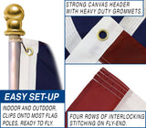 3x5FT Large Peace USA Flag Embroidered Sewn Durable Indoor Outdoor