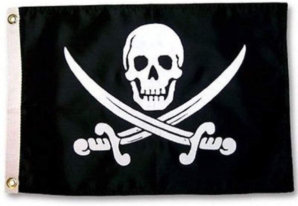 usep Pirate Jack Rackham Banner Flag 12"x18" Boat Dorm Cave Nautical Skull