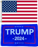 Set 3x5FT 2024 Donald Trump Take America Back Flag Blue MAGA American USA TAB