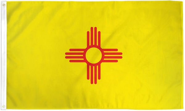 PringCor 3x5FT New Mexico Flag Polyester State USA Santa Fe Zia Red Sun Decor NM