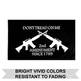 Bundle Set of 2 3x5FT Flag Don't Tread on Me Rifle Pistol 2nd Amendment Gun USA