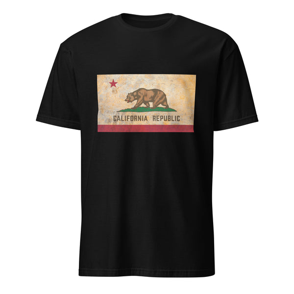 California State Flag Short-Sleeve Unisex T-Shirt Antiqued Vintage