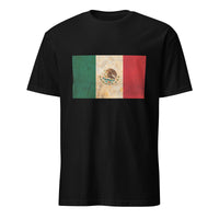 Mexico Flag Short-Sleeve Unisex T-Shirt Antiqued Vintage