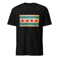 Chicago Flag Short-Sleeve Unisex T-Shirt Antiqued Vintage