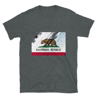 Distressed Vintage California Flag Short-Sleeve Unisex T-Shirt