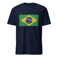 Brazil Flag Short-Sleeve Unisex T-Shirt Antiqued Vintage