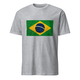 Brazil Flag Short-Sleeve Unisex T-Shirt Antiqued Vintage