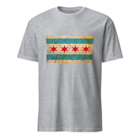 Chicago Flag Short-Sleeve Unisex T-Shirt Antiqued Vintage