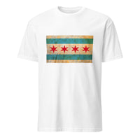 Chicago Flag Short-Sleeve Unisex T-Shirt Antiqued Vintage