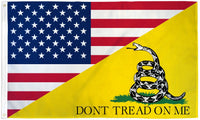 Durable 3x5FT USA Gadsden Don't Tread on Me Combination Flag American Patriot