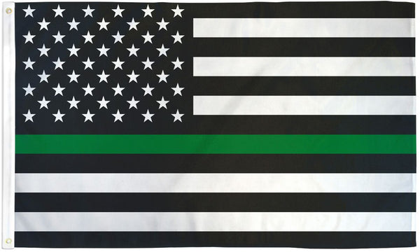 Durable 3x5FT Thin Green Line Military Flag 100D Polyester USA American
