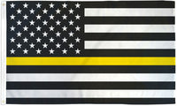 3x5FT Thin Yellow Line Flag Emergency Dispatchers Tow Recovery Security