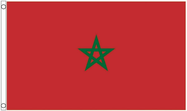 Durable 3x5FT Flag of Morocco Green Emerald Pentagram National Kingdom Decor