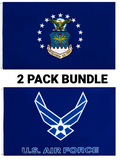3x5FT Air Force Flag Bundle Set of Wings Eagle USAF Veteran Military USA AF Blue