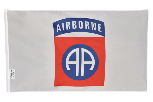 WHITE 82nd Airborne Flag Polyester 3x5 FT Banner Grommets Man Cave Garage Army