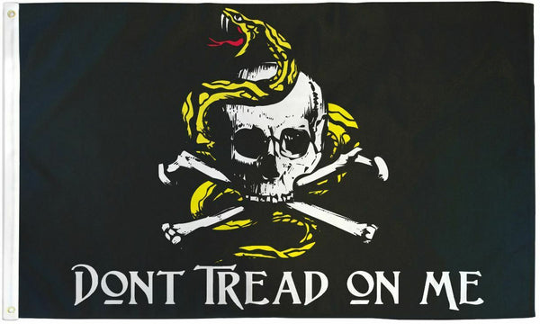 3x5FT "Don't Tread On Me" Pirate Flag Jolly Roger Skull Gadsden Fast Ship 2nd