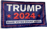 3x5FT Flag Donald Trump 2024 Make Votes Count Again Election MAGA Brandon GOP US