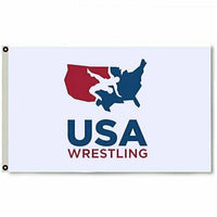 WHITE SUPER USA Wrestling 3x5FT Flag Logo Banner Man Cave Garage Dorm Gift Sport