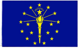 Durable 3x5FT Indiana State Flag Indy IN Indianapolis Gold Torch Hoosiers