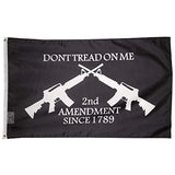 2nd Amendment Don't Tread on Me AR-15 M16 Crossed Rifles FLAG 3'x5' Black Guns