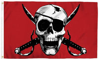 Crimson Pirate Pirate 3x5FT Flag Dorm Restaurant Bar Boat Buccaneer Man Cave