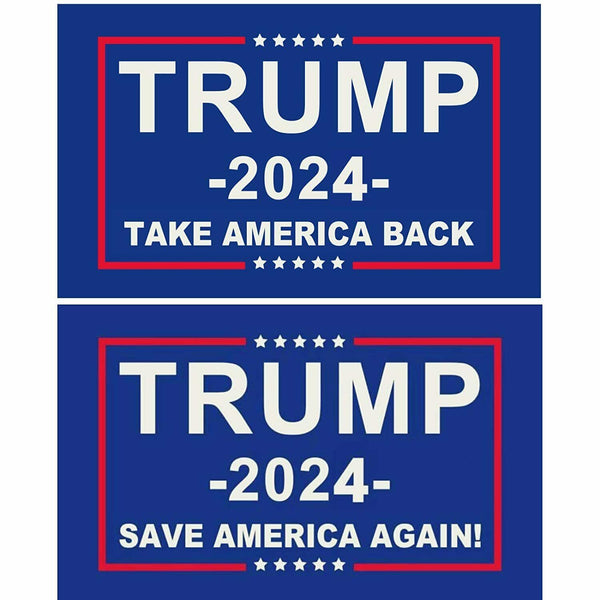 Set 3x5FT 2024 Donald Trump Save America Again Take Back Flag Blue MAGA Patriot