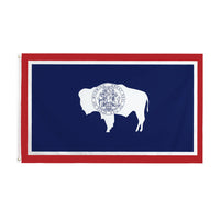 3x5FT Wyoming Flag State Bison Seal Native Decor Man Cave Dorm Garage WY USA
