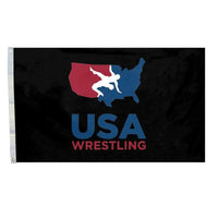 BLACK USA Wrestling Logo Flag For Wrestling Season 3x5 Foot Man Cave Garage Dorm