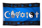 Pringcor 3x5FT Co-exist Flag Peace Co Exist Coexist Religion Banner Hippie