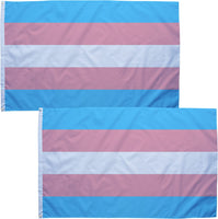 Set 2 Transgender Pride Flag 3x5FT Grommets LGBTQIA Trans Equal Parade LGBTQ