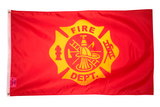 New 3x5 Fire Department Flag FireFighter Red Banner Man Cave Garage Gift Mom Dad