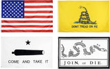 4pc Flag Set Gadsden American Tread Join Die 2nd Amendment Come Take History
