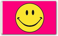 PringCor 3x5FT Flag Pink Happy Face Banner Dorm Bedroom Advertising USA