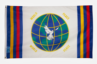 PringCor World Peace Flag 3x5FT Banner Hippie Pacifist Dove Earth No War Olive